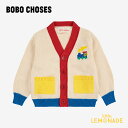 BOBO CHOSES Bobo Choo Choo color block cardigan (6か月/12か月/24か月) ボボショーズ ニットカーディガン 羽織り カラフル トレイン 電車 ワンポイント 刺繍 こども服 キッズ ベビー服 68cm/80cm/92cm 出産祝い ギフト リトルレモネード アパレル B225AB098 AW25 KTZ