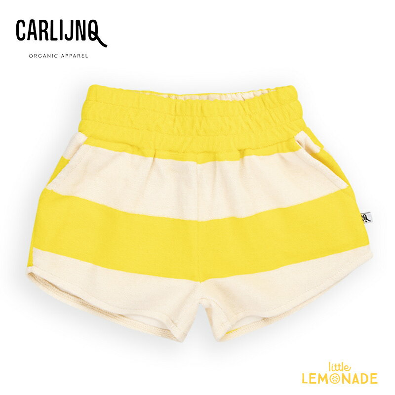  Stripes yellow - sporty girls shorts イエロー 太ボーダー ショーツ (SS24-STY079) ボトムス 黄色 ショートパンツ 短パン ベビー服 子ども服 むすめ服 WHAT I LIKE カーラインク 海外子ども服 リトルレモネード KTZ