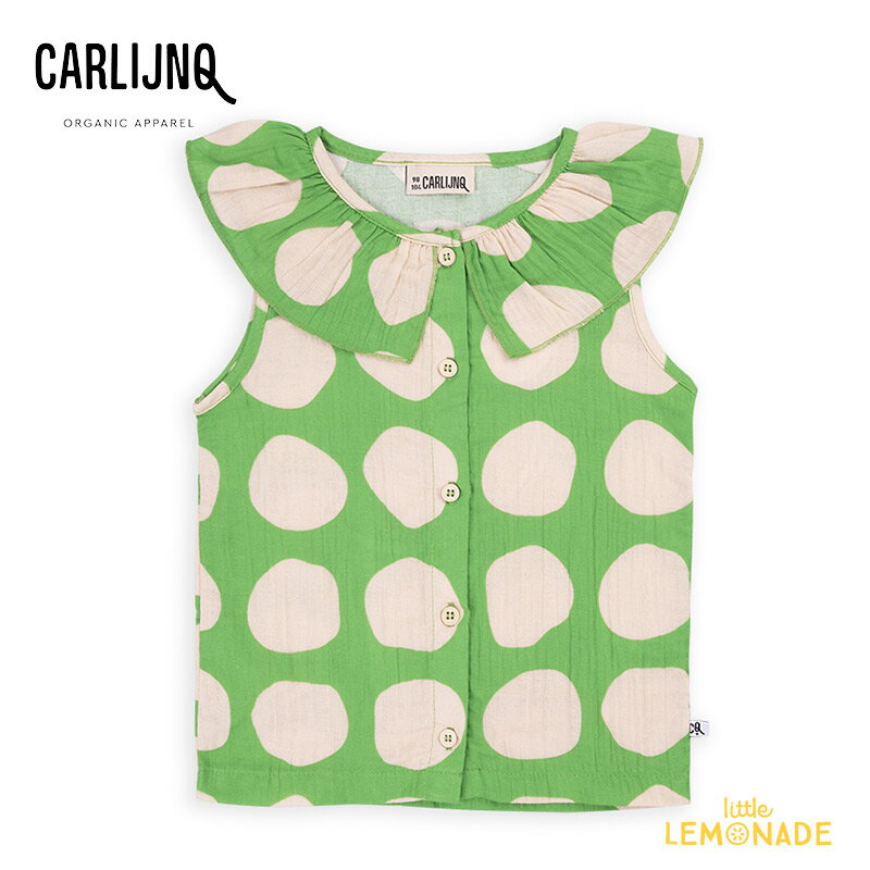 CarlijnQ Super dots - big collar blouse with print86/9298/104110/116 ꡼ߥۥ磻ȥɥå ֥饦 (SS24-SUP031) ӥå顼  ȥåץ ٥ӡ Ҥɤ ह WHAT I LIKE 饤 Ҥɤ ȥ͡ KTZ