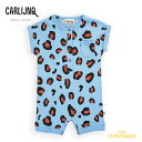 【CarlijnQ】Leopard - baby jumpsuit 【 62/68・74/80 】レオパード 総柄 ジャンプスーツ (SS24-LPD235) 半袖 ロンパース つなぎ ヒョ..