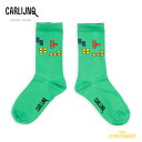 【CarlijnQ】Blox - socks【1-2歳・2-4歳・4-6歳】 ブロックデザイン ソックス (SS24-SCK163) 靴下 グリーン ベビー服 子ども服 むすめ服 WHAT I LIKE カーラインク 海外子ども服 リトルレモネード SS24 ★SALED