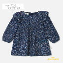 【MY LITTLE COZMO】 Mosaic baby dress 【12か月・18か月・24か月】(MARILYN242) モザイク フリル襟 ワンピース ベビードレス 長袖 襟付き モザイク柄 ブルーブラック 海外子ども服 輸入アパレル むすめ服 マイリトルコズモ アパレル リトルレモネード YKZ AW23