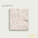 【garbo&friends】 ブランケット／ブルー 小花柄 モスリンコットン おくるみ スワドル ベビー布団 出産祝い Bleu Muslin Swaddle Blanket コットン100% 出産祝い ニューボーン あす楽 リトルレモネード