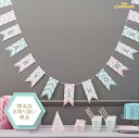 【Ginger Ray】 BABY SHOWER CHEVRON フラッグガーランド／ピンク ブルー グレー ベビーシャワー BABY SHOWER バナー 赤ちゃん写真 ガーランド ジンジャーレイ フラッグ ペナント シェブロン リトルレモネード SALEP