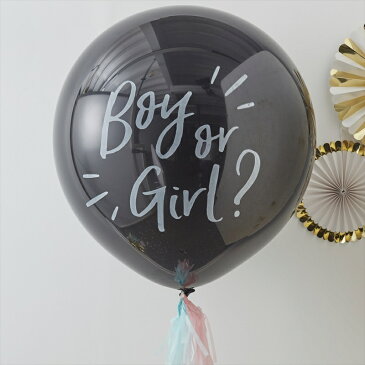 あす楽!【Ginger Ray】BOY or GIRLバルーン ピンクとブルーのコンフェッティ付き 3フィート【Oh Baby!_G Baby!_B Baby!_P】【デコレーション装飾 飾り付け Balloon 風船 ゴム風船】【パーティ— お祝い イベント ベビーシャワー】リトルレモネード