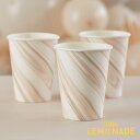 【Ginger Ray】 ナチュラルマーブル ペーパーカップ 紙コップ 8枚入り Paper Cup Natural Marble テーブルウェア 大理石柄 ジンジャーレイ パーティーカップ 使い捨て 大人 おしゃれ シンプル 誕生日 使い捨てコップ ナチュラル あす楽 リトルレモネード MIX-653