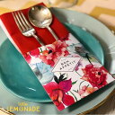 【Indigo De Papel】カトラリー ホルダー Watercolor Flowers 12 枚入り 水彩 花柄 デザイナーブランド 食卓 おもてなし テーブルコーディネート リトルレモネード ◆◆SALE
