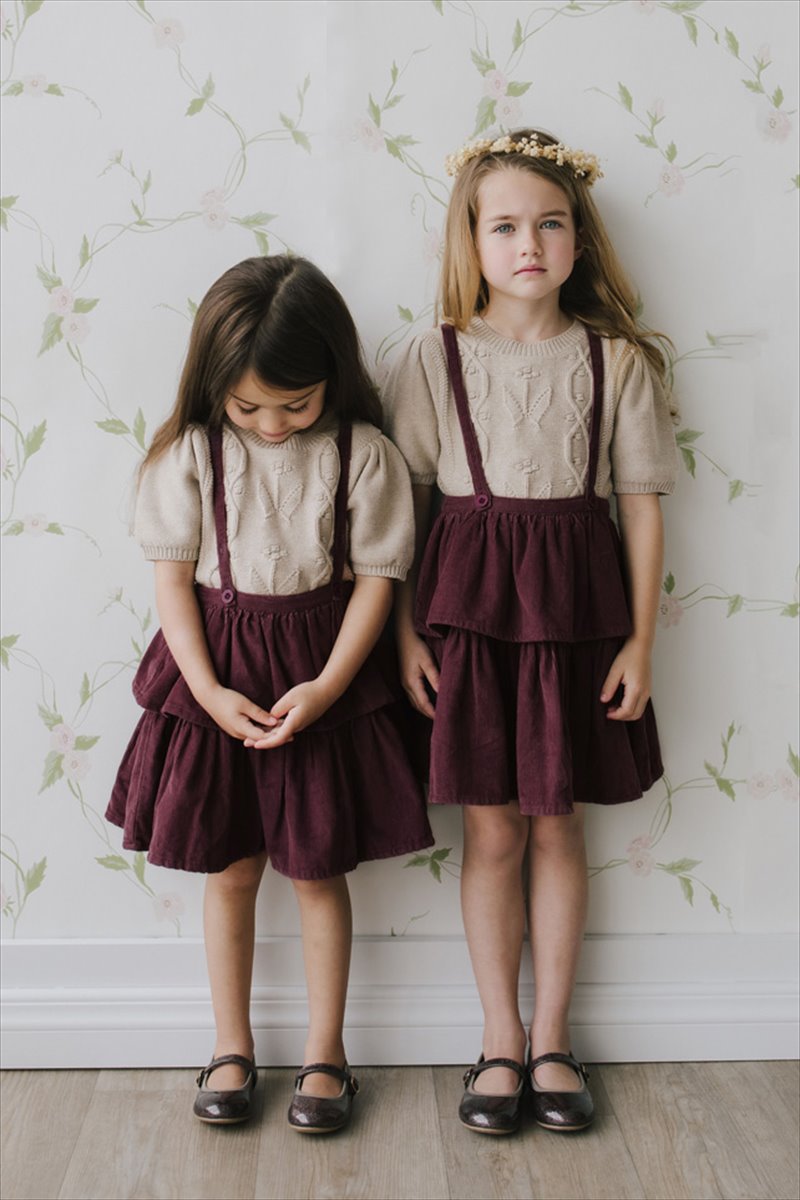 【Jamie Kay】 Organic Cotton Pincord Alice Dress【1歳】Bordeauxピンコードドレス ジェイミーケイ ニュージーランド オーバオールスカート 子供 女の子 おしゃれ リトルレモネード 子供服 アパレル SALE 24SALE ★特典付き★ 3