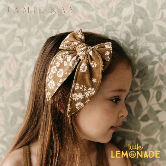 【Jamie Kay】 Organic Cotton Noelle Bow - Daisy Floral - OS ヘアアクセサリー リボン Daisy Collection ヘアクリップ 花柄 フラワー flour ナチュラル 女の子 ヘアアレンジ あす楽 リトルレモネードのサムネイル