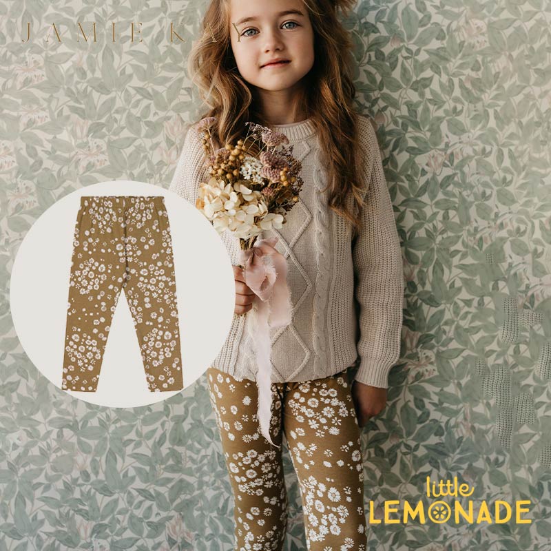 【Jamie Kay】 Organic Cotton Legging 【1歳/2歳/3歳/4歳】 Daisy Floral レギンス デイジー柄 花柄 flour フラワー 女の子 保育園着 リトルレモネード あす楽のサムネイル