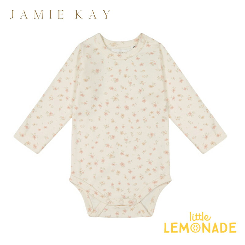 【Jamie kay】 Organic Cotton Long Sleeve Bodysuit 【3-6か月】 Goldie Egret ロンパース 長袖 ボディ トップス 赤ちゃん ベビー ジェイミーケイ ニュージーランド おしゃれ リトルレモネード 子供服 アパレル Elenore Collection 24SALE ★特典付き★