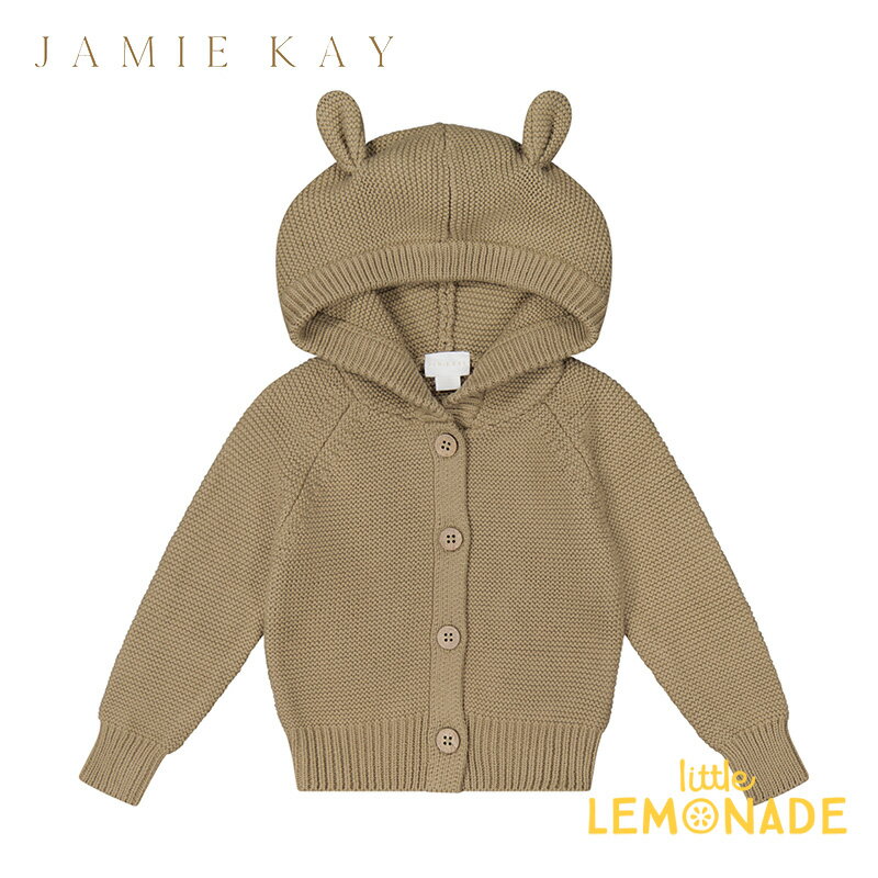 【Jamie kay】 Goldie Cardigan Pecan 【6-12か月/1歳/2歳/3歳/4歳】 カーディガン くま耳付 ニット ベビー 子供 男の子 女の子 おしゃれ リトルレモネード 子供服 アパレル Isabelle Collection SALE ★特典付き★