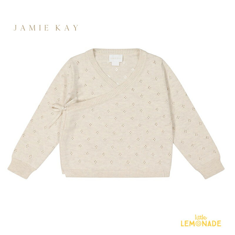 【Jamie kay】 Wren Cardigan 【0-3か月/3-6か月】 Light Oatmeal Marle 長袖 ベビー カーディガン すかし模様 トップス 重ね着 むすこ服 むすめ服 子ども おしゃれ リトルレモネード 子ども服 アパレル Fleur Collection SALE ★特典付き★