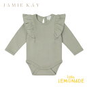 【Jamie kay】 Pima Cotton Fleur Long Sleeve Bodysuit 【3-6か月/6-12か月/1歳】 Sage 長袖 ボディ ロンパース セージ グリーン ベビー キッズ ジェイミーケイ ニュージーランド おしゃれ リトルレモネード 子供服 アパレル Dahlia Collection 24SALE ★特典付き★