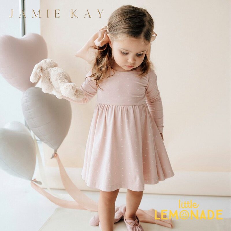 【Jamie kay】 Tallulah Dress【1歳/2歳/3歳/4歳】 Mon Amour Rose 長袖 ワンピース ドレス ベビー 子供 女の子 おしゃれ かわいい ハート柄 リトルレモネード 子供服 アパレル Triple Treat Collection SS24 ★特典付き★