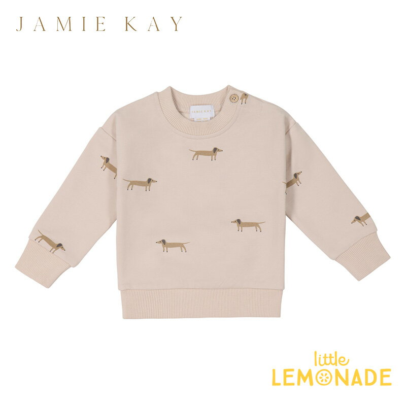 【Jamie Kay】Kit Sweatshirt 【1歳/2歳/3歳】 Basil The Dog Shell 長袖 トップス 犬 わんちゃん カットソー ロンT ベビー キッズ ジェイミーケイ ニュージーランド どうぶつ リトルレモネード 子供服 あす楽 アパレル Heidi collection SS24 ★特典付き★