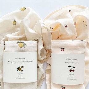 【Konges Sloejd】 ガーゼおくるみ 3枚セット モスリンコットン スワドル MUSLIN CLOTH ハンカチ てぬぐい CHERRY LEMON BLOSSOM PARACHUTE DUCKLING コンゲススロイド ベビー 男の子 女の子 出産祝い おしゃれ リトルレモネード 赤ちゃん 17581