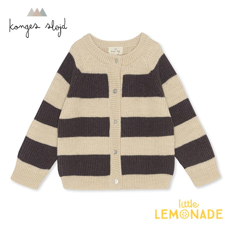 【Konges Sloejd】 VITUM CARDIGAN 【12か月/18か月/2歳】 MAGNET STRIPE メリノウール リブ編み ニット カーディガン トップス キッズ おしゃれ コンゲススロイド 22AW KS3828 ベビー 子供 女の子 リトルレモネード ベビー服 アパレル 赤ちゃん YKZ