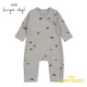 【Konges Sloejd】 BASIC NEWBORN ONESIE GOTS 【3か月/6か月】 LEMON HARBOR 前開き長袖 カバーオール ワンジー ロンパース 新生児 レモン 肌着 コンゲススロイド おしゃれ リトルレモネード ベビー服 アパレル 出産祝い AW23 YKZ KS5898