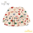 【Konges Sloejd】 ELIN BLOUSE GOTS【3歳】BON COEUR COLORE FRAPPE ブラウス トップス ハート カラフル ポップ フリル 長袖 コンゲススロイド ベビー キッズ 子ども リトルレモネード ベビー服 アパレル KS101495 ★SALED