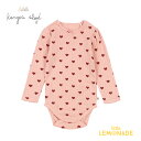 【Konges Sloejd】MINNIE BODY GOTS 【3か月/ 6か月】 AMOUR ROUGEボディ ロンパース 肌着 ハート ピンク ラブリー 新生児 総柄 コンゲススロイド おしゃれ ベビー服 アパレル 出産祝い 出産準備 KS102585 SS25SALE KTZ
