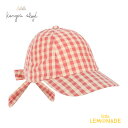 【Konges Sloejd】KIM BOW CAP GOTS【12-18か月/2-4歳/5-8歳】FLAMINGO PLUME CHECK キャップ 帽子 つ...