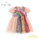 【Konges Sloejd】ODETTE RAINBOW DRESS 【2歳/3歳/4歳】 EVENING SAND ドレス パフスリーブ チュール レインボ...