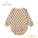 コンゲススロイド CHLEO ROMPER GOTS (6か月/9か月/12か月/18か月) Konges Sloejd ロンパース ボディ オーガニックコットン COEUR ECLIPSE ハート 総柄 長袖 赤ちゃん 子ども服 ベビー キッズ 70cm 80cm 出産祝い リトルレモネード アパレル KS103753 AW25 KTZ