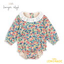 コンゲススロイド MIFFA FRILL BODY GOTS (6か月/12か月/18か月) Konges Sloejd ロンパース ボディ オーガニックコットン 花柄 FIOLA 総柄 長袖 襟付き 赤ちゃん 子ども服 ベビー キッズ 70cm 80cm 出産祝い リトルレモネード アパレル KS103907 AW25 KTZ