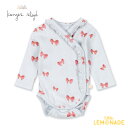 コンゲススロイド SUI NEWBORN FRILL BODY GOTS (0-1か月/3か月/6か月) Konges Sloejd ロンパース ボディ オーガニックコットン ス ROSIA BLUE BOW リボン ブルー 肌着 新生児 子ども服 ベビー 50 60 70cm 出産祝い 出産準備 リトルレモネード アパレル KS104004 AW25 KTZ