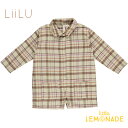 【LiiLu】 Malik Flannel Romper 【12か月/18か月/24か月】liaw22_038 フランネル ベージュブラウン 長袖 ロンパース チェック つなぎ 輸入子ども服 海外アパレル リール ドイツ オーガニック リトルレモネード アパレル 22AW SALE