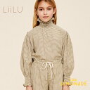 楽天リトルレモネード楽天市場店【LiiLu】 Smocked Check Blouse 【4歳/6歳】liaw22_058 グリーン チェック柄 長袖 ハイネック ブラウス トップス 輸入子ども服 海外アパレル リール ドイツ オーガニック リトルレモネード アパレル 22AW SALE