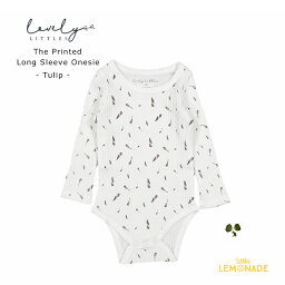 【LOVELY LITTLES】 The Printed Long Sleeve Onesie - Tulip 長袖 ベビーボディ 【6か月 / 12か月】コットンリブ ワンジー チューリップ 花柄 ロンパース ボディースーツ 肌着 ベビー服 出産祝い ユニセックス 輸入アパレル あす楽 リトルレモネード YKZ