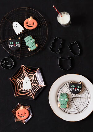 あす楽!【MeriMeriメリメリ2017】クモの巣スモールペーパープレートローズゴールドハロウィンパーティーSpiderwebスパイダー蜘蛛ローズゴールドHalloweenハロウィーンテーブルコーディネートリトルレモネード