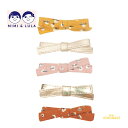 132002 61 【Mimi&Lula】 Betty bow clip pack CHESTNUT ベティボウ クリップ パック ヘアピン りぼん 花柄 ヘア...