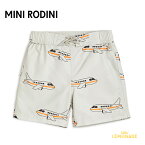 【Mini Rodini】 Airplane aop swim shorts 【80/86・92/98・104/110】 水着 飛行機 総柄 スイムパンツ ホワイト地 ベビー服 子ども服 輸入アパレル 海外こども服 北欧 リトルレモネード ミニロディーニ (2328011597) アパレル YKZ SS23 SALE