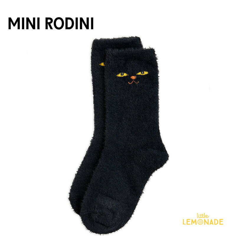 【Mini Rodini】Cat Eyes Fuzzy Socks 【20/23 12-14cm 24/27 14-16cm】 キャットアイズ ファジー ソックス ブラック 靴下 ベビー服 子ども服 輸入アパレル あす楽 リトルレモネード ミニロディーニ (2376011299) YKZ AW23 SALE