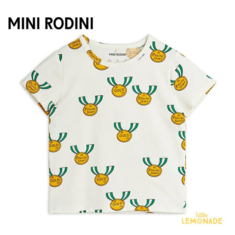 【Mini Rodini】 MEDALS AOP SS TEE 【80/86・92/98・104/110】総柄 Tシャツ 半袖 イラスト ユニーク かわいい オシャレ ベビー服 子ども服 メダル 輸入アパレル 海外こども服 北欧 リトルレモ…