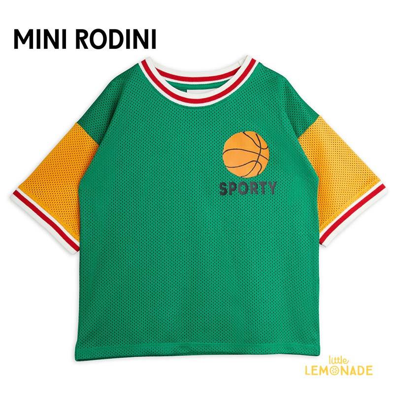 楽天リトルレモネード楽天市場店【Mini Rodini】 BASKET MESH SP SS TEE【92/98・104/110・116/122】Tシャツ 半袖 メッシュ バスケットボール ベビー服 子ども服 basketballバスケ スポーツ 輸入アパレル 海外こども服 北欧 リトルレモネード ミニロディーニ （2422012375） アパレル YKZ SS24