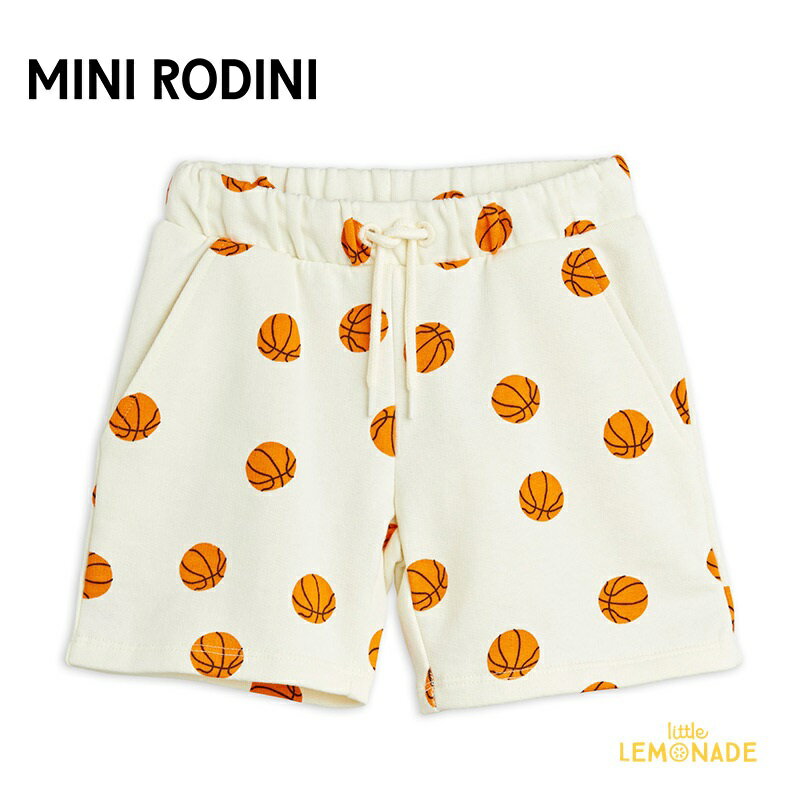 【Mini Rodini】BASKETBALL AOP SWEATSHORTS【80/86・92/98・104/110】 ショーツ ハーフパンツ ズボン パンツ ベビー服 子ども服 輸入アパレル バスケットボール バスケ 海外こども服 北欧 リトルレモネード ミニロディーニ (2423013211) アパレル YKZ SS24