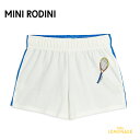 【Mini Rodini】TENNIS SP SHORTS ショーツ【80/86・92/98・104/110】ショーツ テニスラケット ワンポイント ホワイト×ブルー 短パン GOTS オーガニックコットン ベビー服 子ども服 ボトムス 輸入アパレル リトルレモネード ミニロディーニ (2423015510) SS24 ★SALED