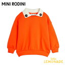 【MINI RODINI】 Cats emb collar sweatshirt 【104/110・116/122】スウェット トップス シャツ オレンジ 無地...