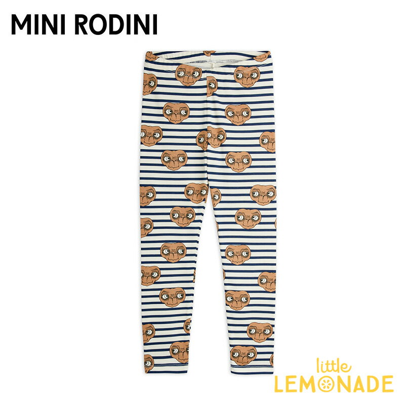 ミニロディーニ E.T stripe aop leggings (80/86・92/98) レギンス MINI RODINI イラスト タイツ スパッツ キッズサイズ ボーダー 子ども服 シンプル 防寒 北欧 80cm 90cm 100cm リトルレモネード ETコラボ (2583010400) アパレル SS26pre KTZ