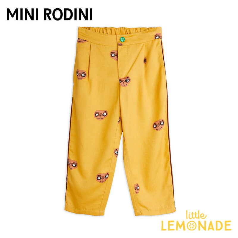 ミニロディーニ E.T aop woven trousers (92/98・104/110) ボトムス MINI RODINI イラスト パンツ ロングパンツ ズボン スラックス キッズサイズ ボーダー 子ども服 シンプル 防寒 北欧 90cm 100cm リトルレモネード ETコラボ (2583011523) アパレル SS26pre KTZ