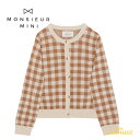 【GWセール★全品ポイント3倍】 【Monsieur Mini】 KNIT CARDIGAN GINGHA　【9-12か月・3-4歳】 カーディガン ギンガムチェック 長袖 トップス 気温調整 海外子ども服 輸入アパレル むすめ服 むすこ服 ムッシュミニ アパレル リトルレモネード SS23 YKZ 24SALE