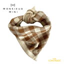 【Monsieur Mini】 KNIT BANDANA GINGHAM　【ONE SIZE】　バンダナ ギンガムチェック柄 55×25cm　トライアングル型 ネックアクセサリー スカーフ 海外ベビー服 輸入アパレル むすめ服 むすこ服 ムッシュミニ アパレル リトルレモネード YKZ