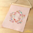 ミニ刺繍タペストリー【お正月】 はんなり招福 和テイスト 日本 Japan 飾りつけ 壁 飾り インテリア ナチュラル 撮影 布 Tapestry リトルレモネ...