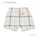 【1+ in the family】CELIO bermuda 【12か月/24か月/36か月】PETROLEUM ショーツ ボトムス チェック ハーフパンツ シンプル 半ズボン ベビー キッズ 出産祝い ワンモアインザファミリー 海外子ども服 リトルレモネード アパレル 476413521 SS25SALE KTZ