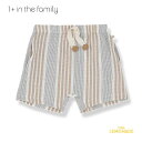 【1+ in the family】ANTONIO bermuda 【12か月/24か月/36か月】PETROLEUM ショーツ ボトムス ストライプ ハーフパンツ ボーダー シンプル 半ズボン ベビー キッズ 出産祝い ワンモアインザファミリー 海外子ども服 リトルレモネード アパレル 476413721 SS25SALE KTZ