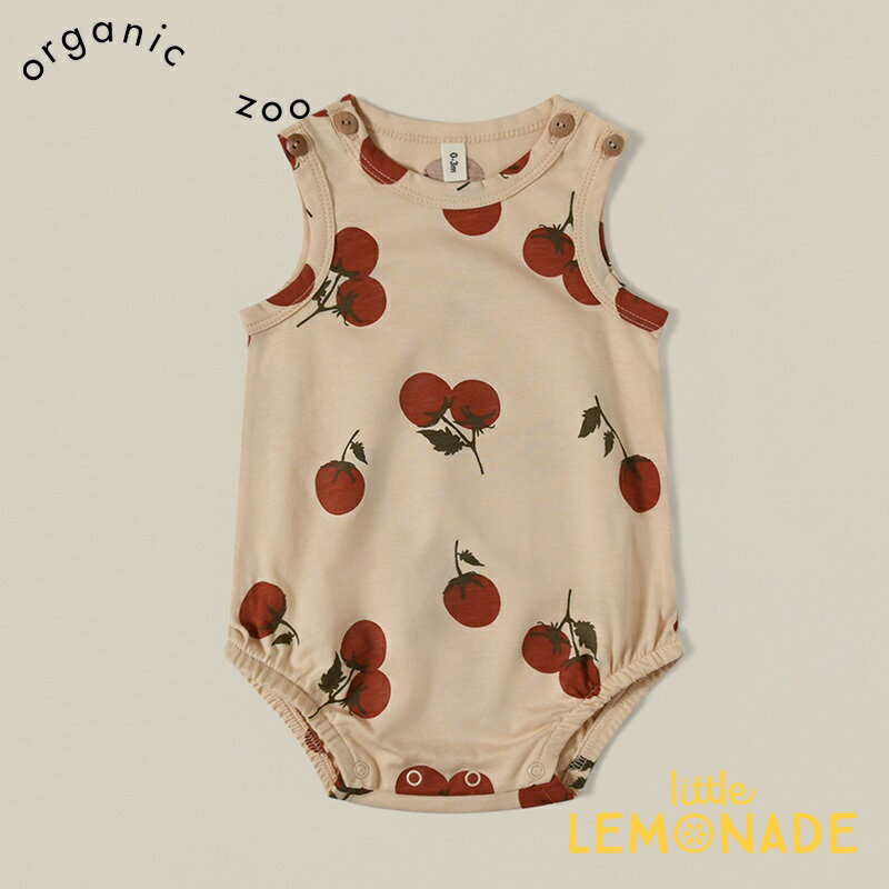 【Organic Zoo】 Tomato Sleeveless Bodysuit 【3-6か月/6-12か月】 トマト柄 ベビー ボディスーツ ノースリーブ つなぎ ロンパース オーガニックコットン オーガニックズー 子ども むすこ服 むすめ服 あす楽 リトルレモネード アパレル SS23 12SBTMOZ